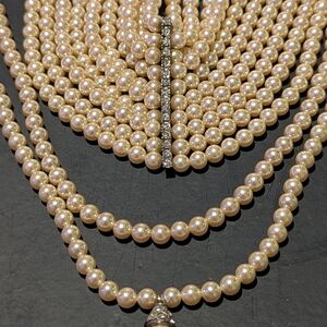 RJ Graziano Lustrous Multi Strand Necklace with Rhinestone Details
